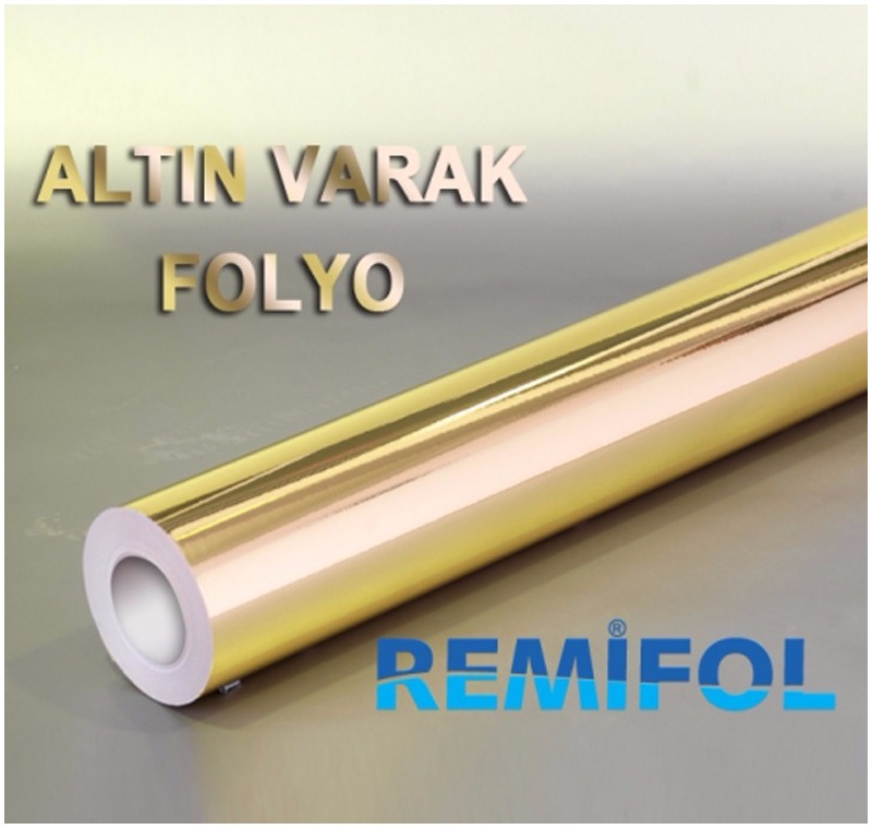 REMİFOL PARLAK SILVER-GOLD KESİM FOLYOSU YAPIŞKANLI 1.22x50mt. -RYM-KF-201